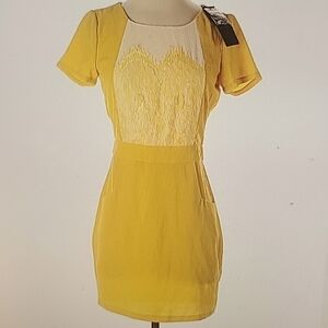 NWOT Ark & Co open back yellow dress